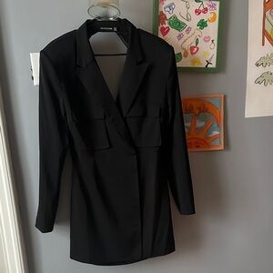 Backless Tuxedo Mini Dress